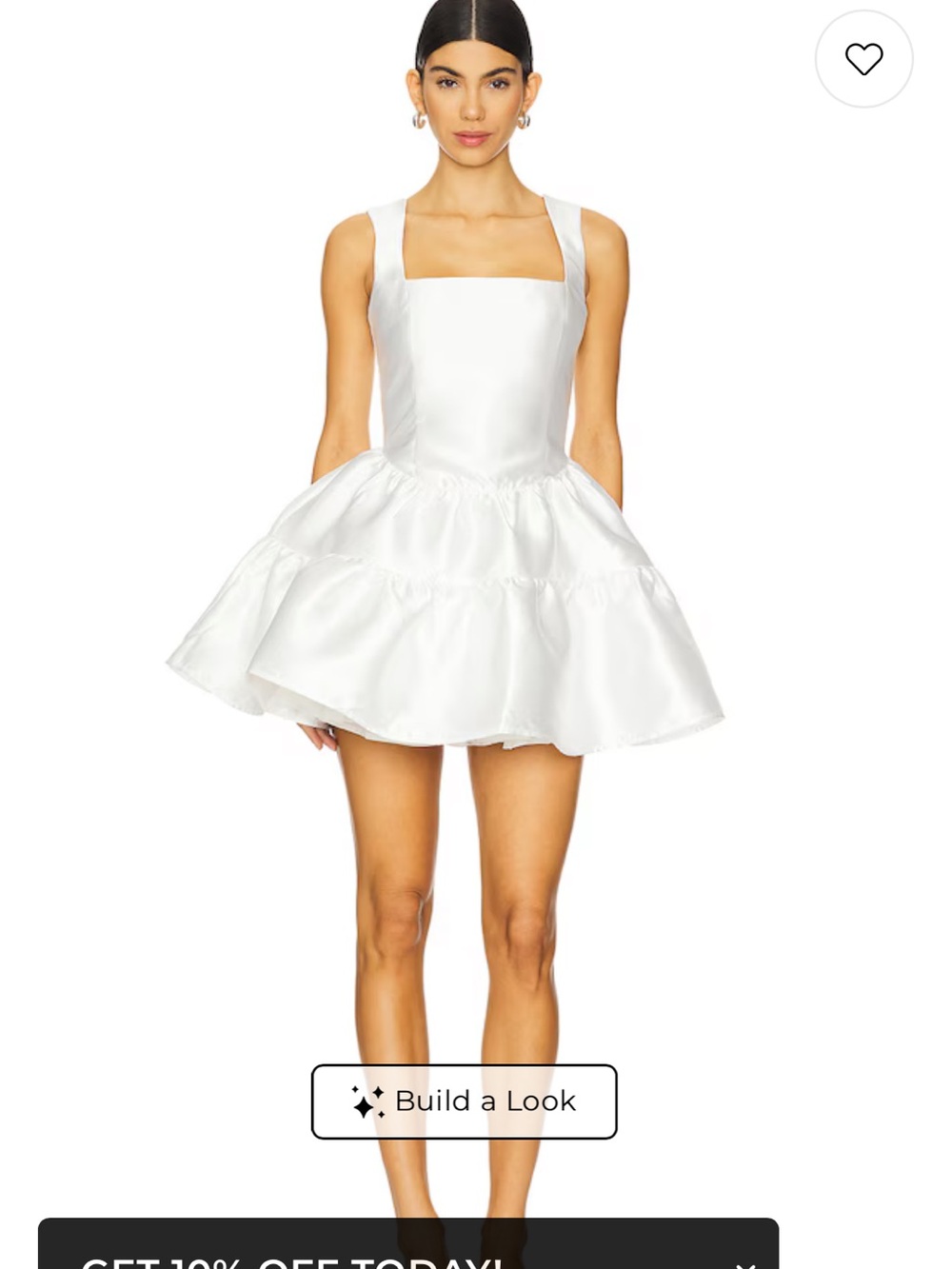 Elliatt White Square-Neck Tiered Mini Dress